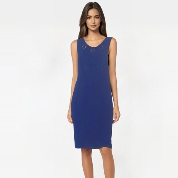 Lori M collection royal blue sleeveless Elegant Cocktail dress  Sz Small - Picture 1 of 8